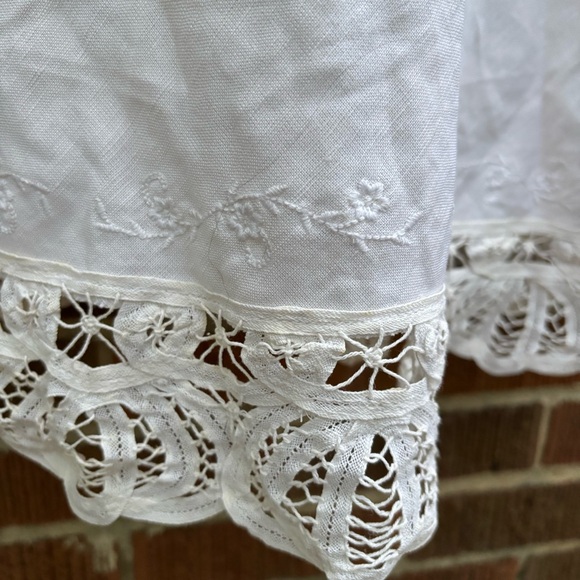 Vintage Plaza south off white linen blend midi dress w/ embellished jacket sz 16 - Picture 5 of 12